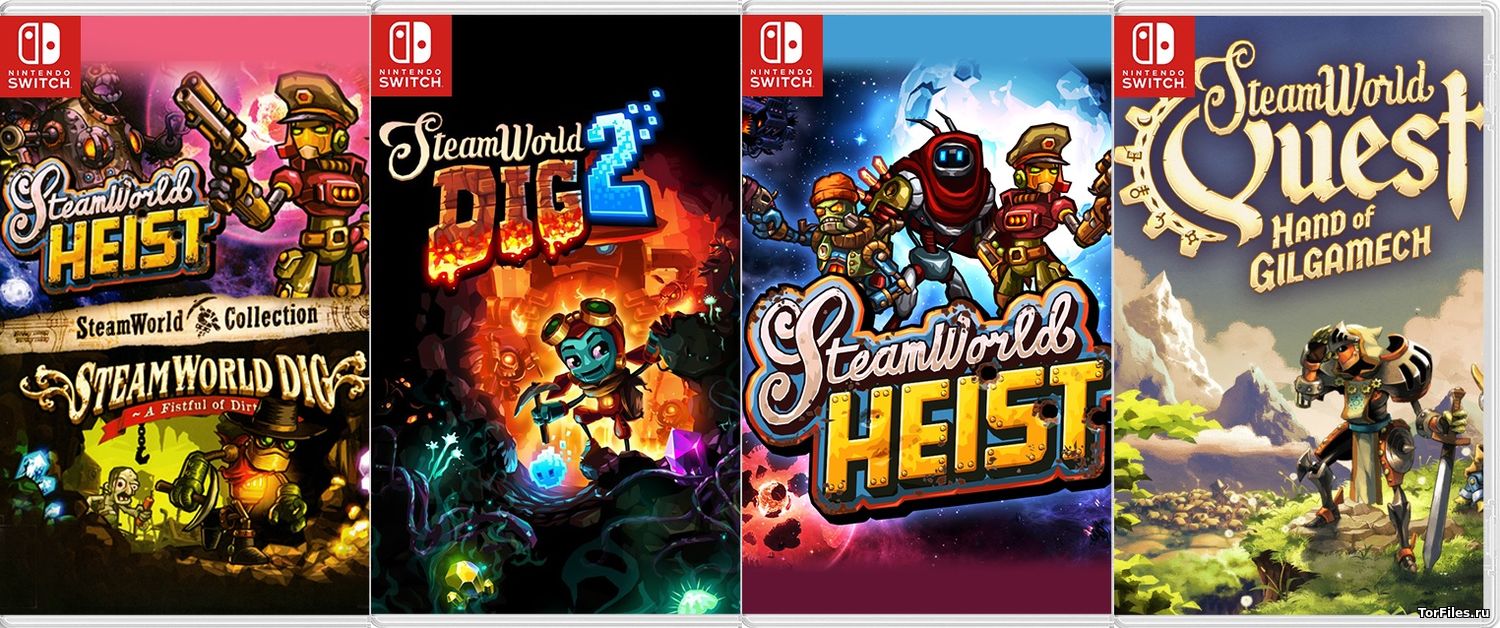 [NSW] SteamWorld: Collection (SteamWorld Dig 1/2 + Heist Ultimate Edition + Quest: Hand of Gilgamech)[MULTI6/RUS]